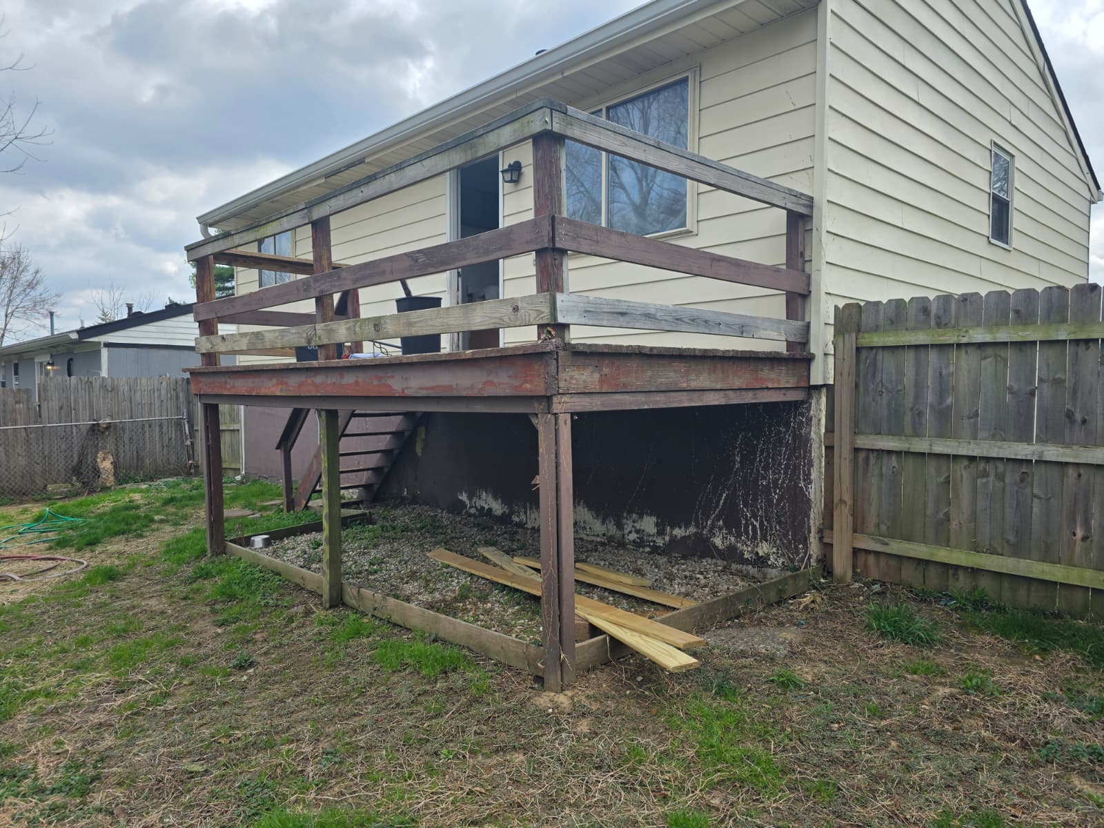 Weathered deck before reconstruction